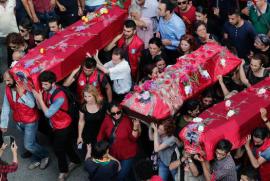 Funeral ceremony of some victims of the suicide bomb in Suruç 